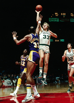 Larry Bird on Kevin McHale's clothesline foul on Kurt Rambis: 'I don't  think Kevin hit him that hard