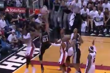 Tim Duncan Shows Chris Bosh No Mercy (VIDEO)