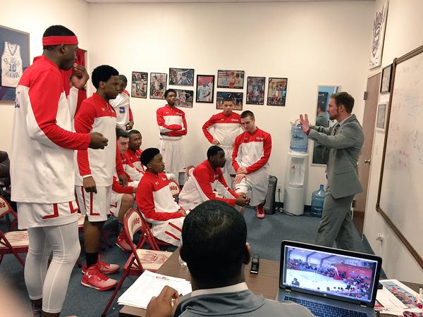 Carlton Bragg (left), Coach Babe Kwasniak, No 11 VASJ Vikings