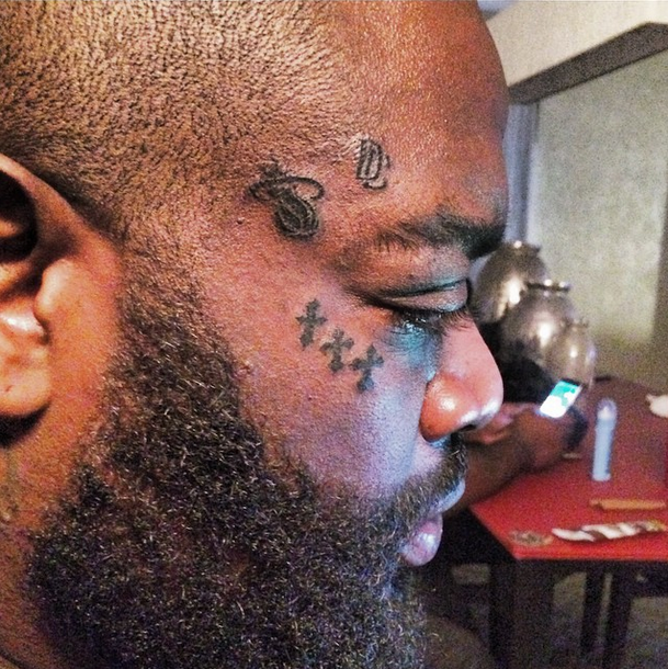 Rick Ross Gets Miami Heat Logo Tattooed On His Face (PHOTO)