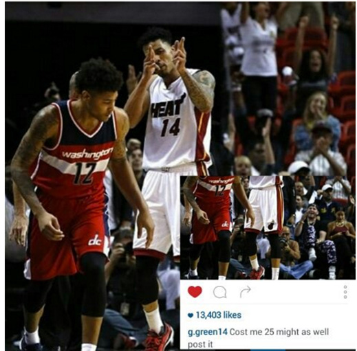 Heat guard Gerald Green fined $25,000 for menacing gestures - ABC7 Los  Angeles
