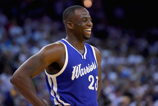 OAKLAND, CA - DECEMBER 25: Draymond Green #23 of the Golden State Warriors looks on smiling against Cleveland Cavaliers during their NBA basketball game at ORACLE Arena on December 25, 2015 in Oakland, California. NOTE TO USER: User expressly acknowledges and agrees that, by downloading and or using this photograph, User is consenting to the terms and conditions of the Getty Images License Agreement. (Photo by Thearon W. Henderson/Getty Images)