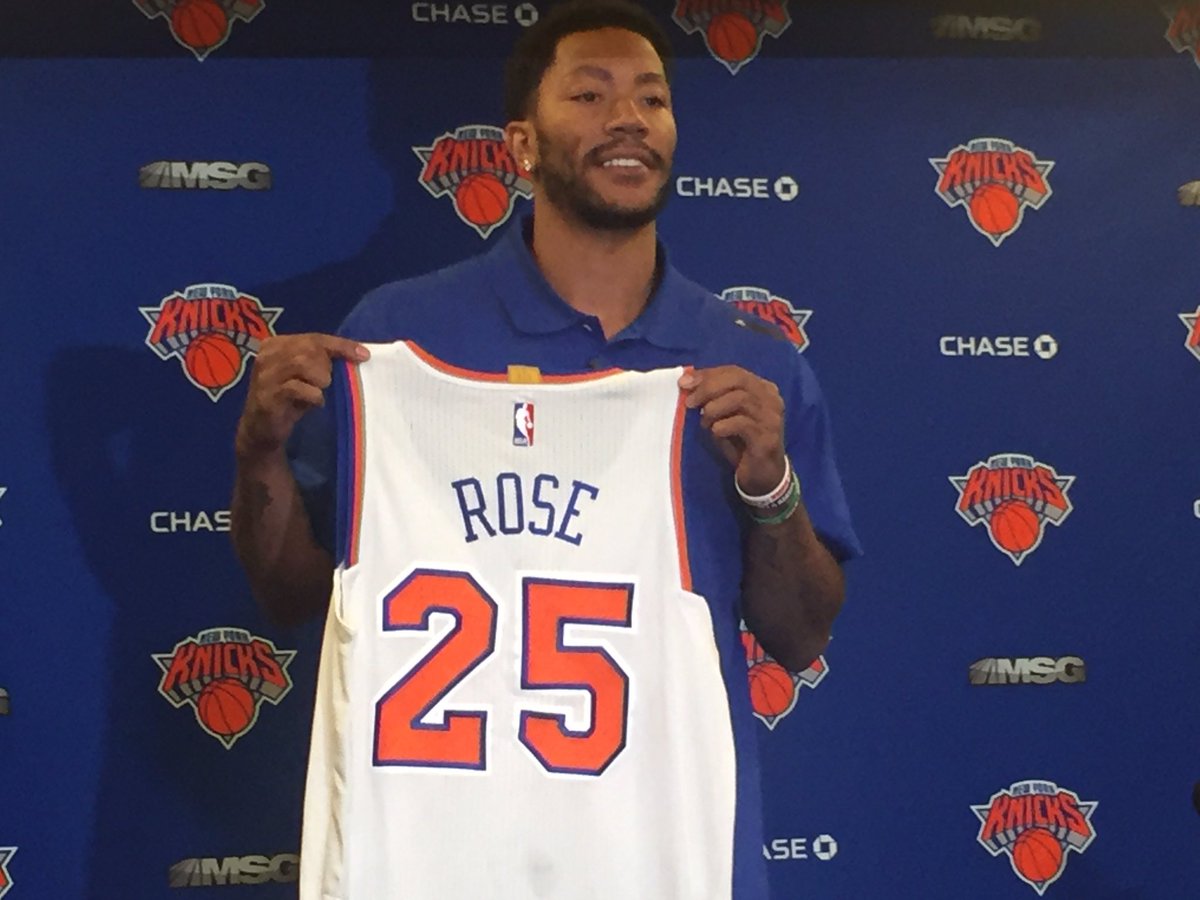 New York Knicks point guard Derrick Rose says his No. 25 jersey