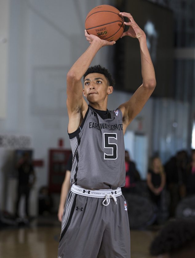 NEW YORK, NY - April 16, 2016: UAA tournament at Basketball City in New York City. (Photo by Kelly Kline/Under Armour)