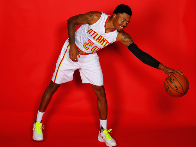 ATLANTA, GA - SEPTEMBER 26: Kent Bazemore #24 of the Atlanta Hawks poses during media day on September 26, 2016 in Atlanta, Georgia. (Photo by Kevin C. Cox/Getty Images)