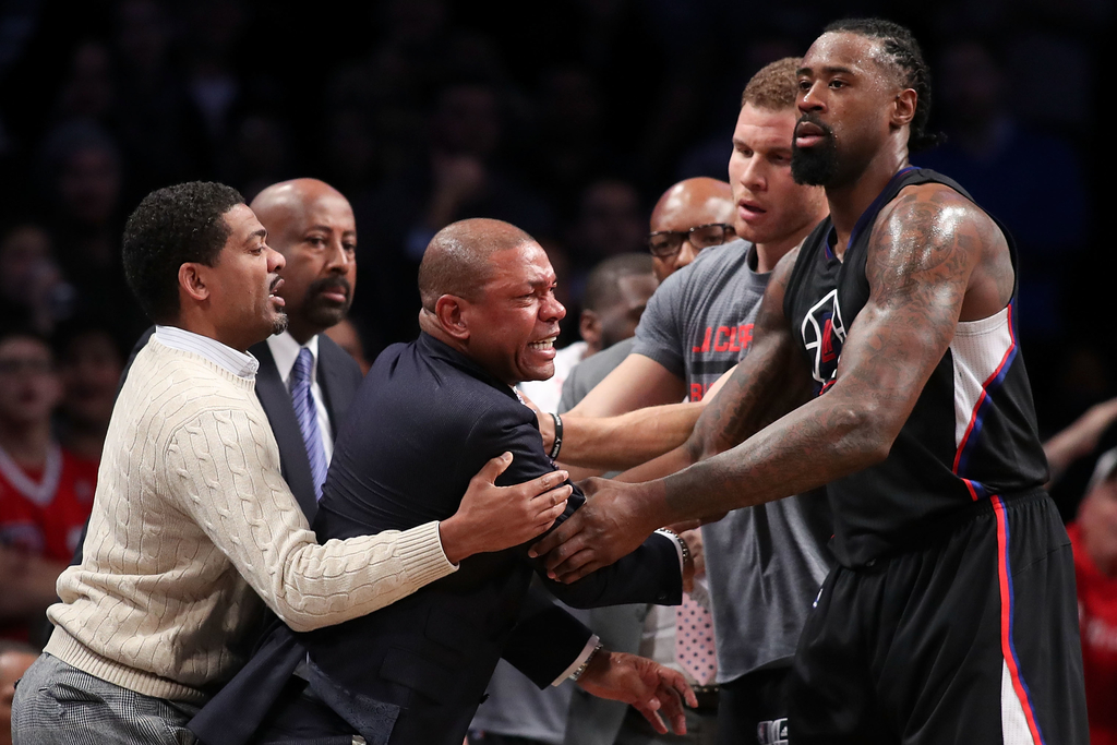 WATCH: Doc Rivers Held Back from Ref Following Ejection