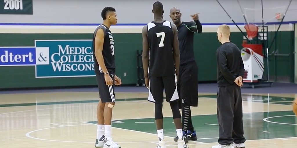 Kevin Garnett Showed Up At Bucks Practice Worked With Giannis Antetokounmpo