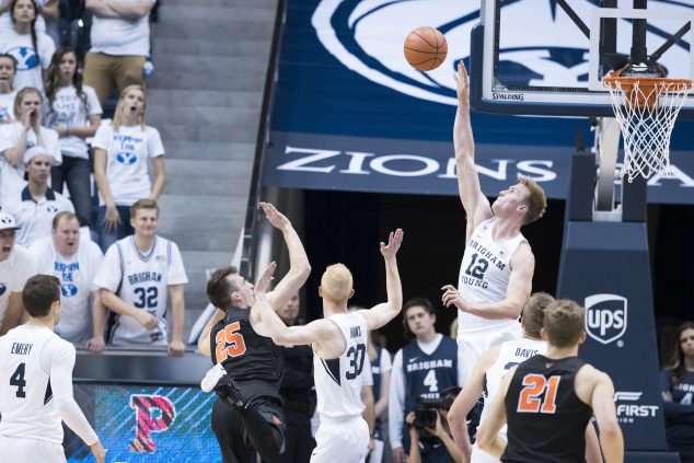 16-17mBKB vs Princeton 0609 16-17mBKB vs Princeton BYU Men's Basketball defeated Princeton 82-73 in the Marriott Center. Photo by Jaren Wilkey/BYU © BYU PHOTO 2016 All Rights Reserved photo@byu.edu (801)422-7322