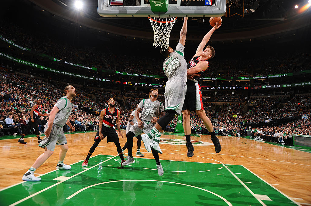 Meyers Leonard Dunks on Jordan Mickey Twice