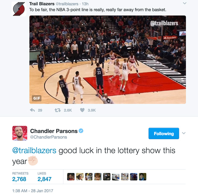 chandler parsons tweet