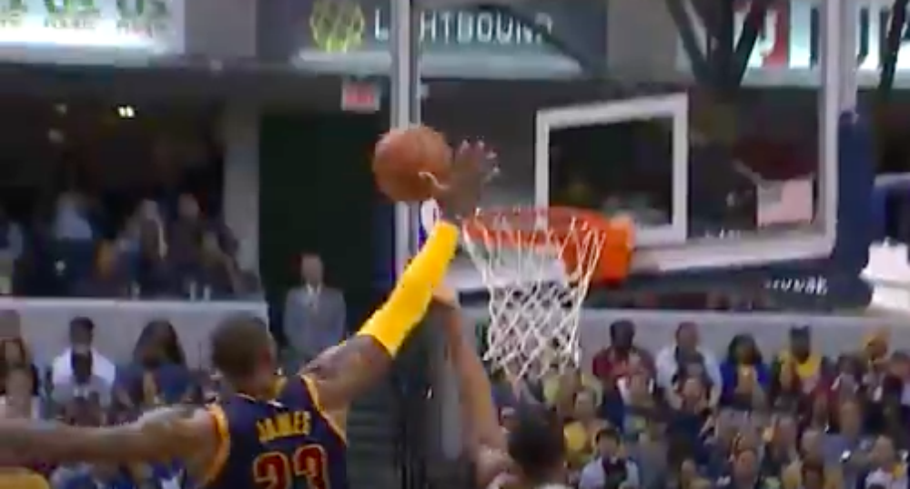 WATCH: LeBron James Elevates for Huge Chasedown Block