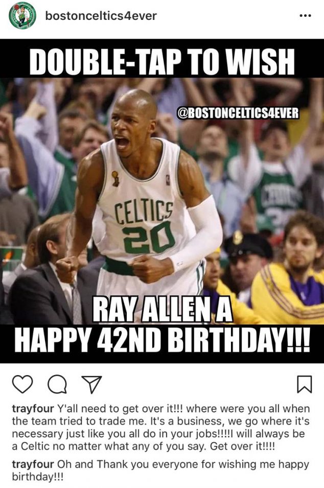 ray allen celtics fans get over it