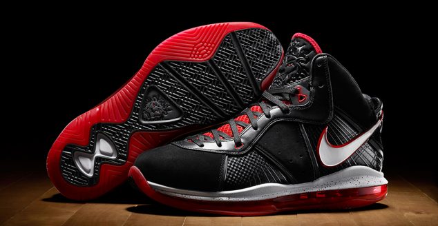 Lebron 8 best sale black red