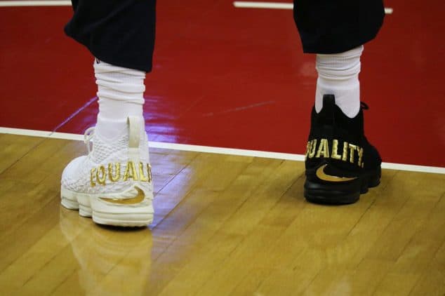 lebron 15 white and black equality