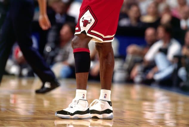 playing basketball in retro jordans