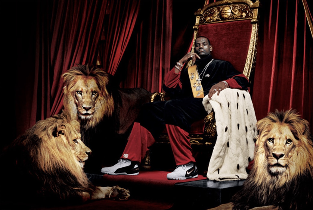 lebron james shoes lion on back