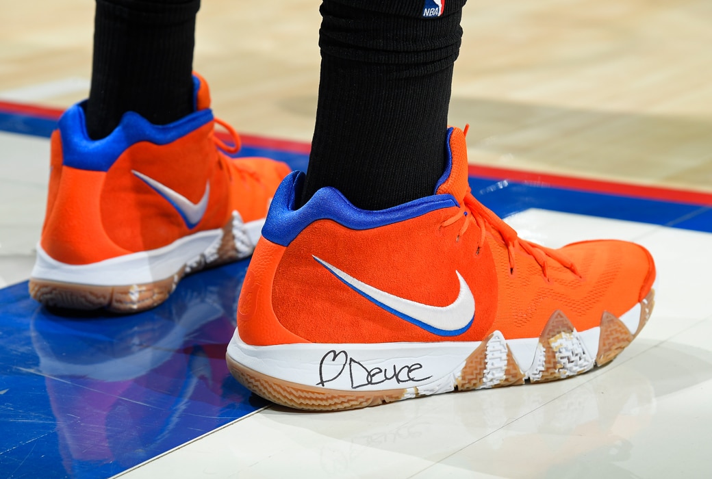 What do the scribbles on Kyrie Irving's shoes mean?