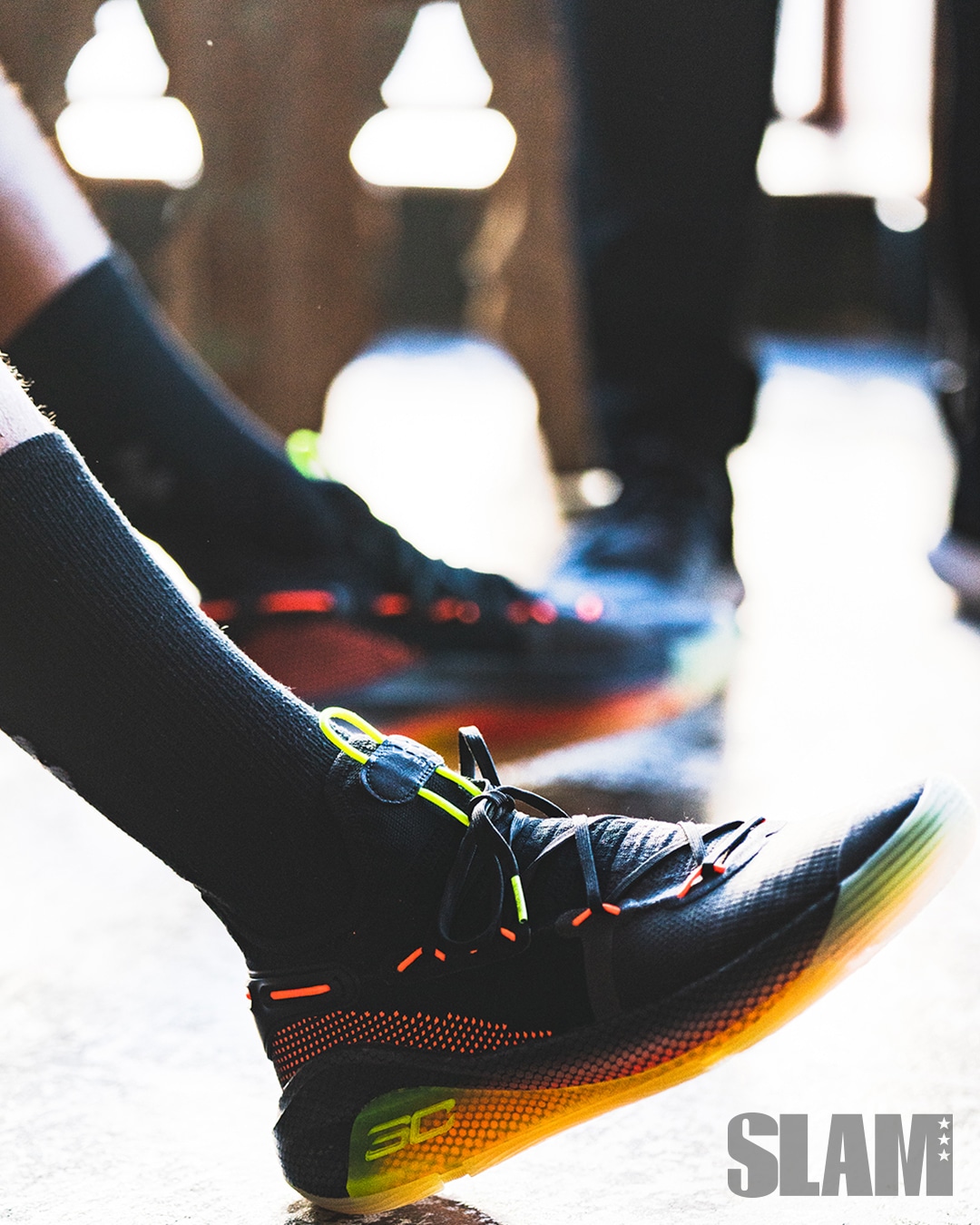 curry 6 red on feet