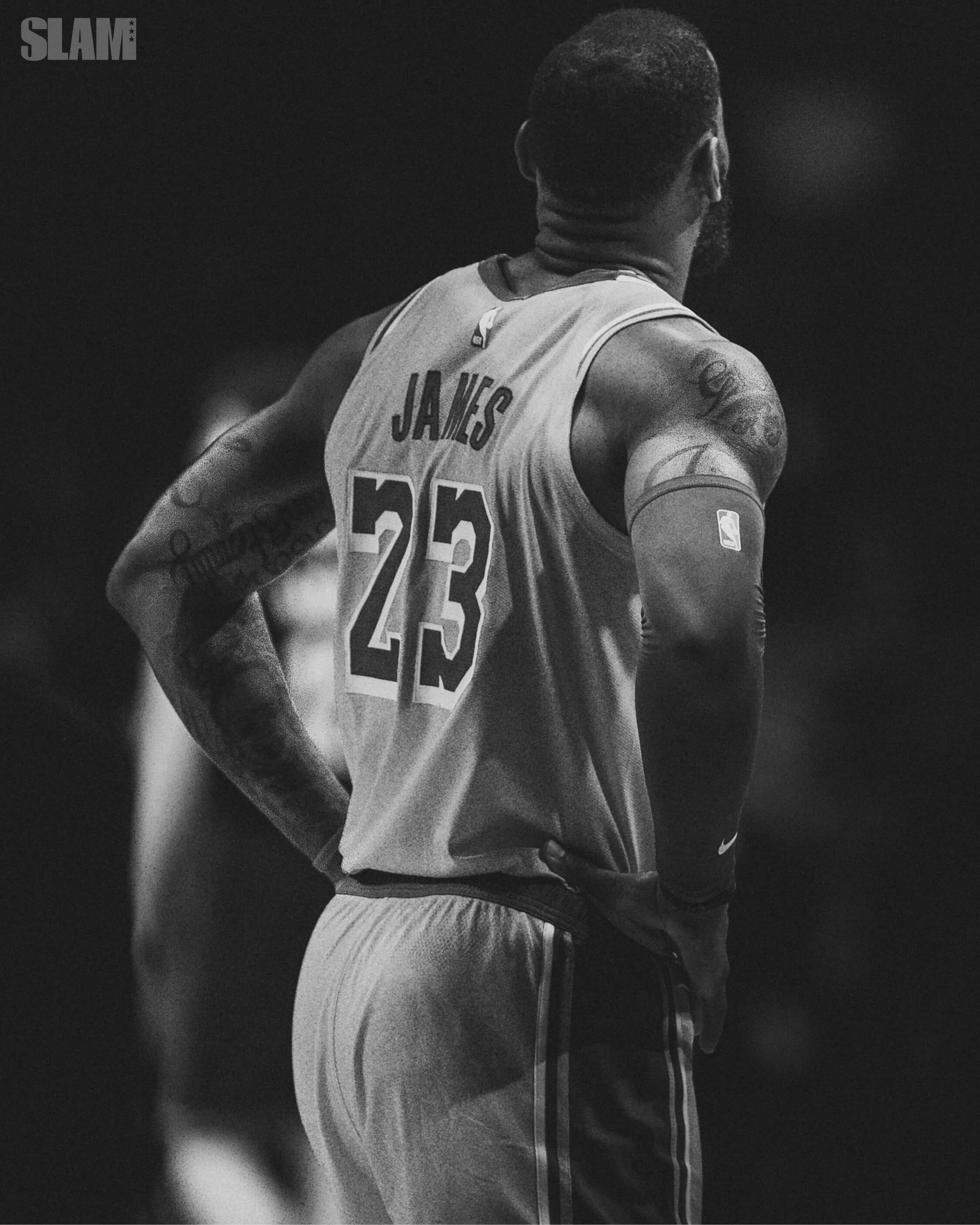 lebron james portrait black and white