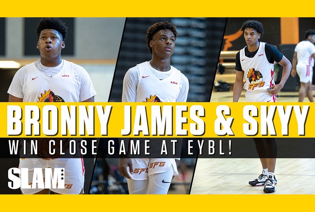 ICYMI: LeBron James watches on as son Bronny drops 28 points in Strive For  Greatness' blowout win over Paul George Elite