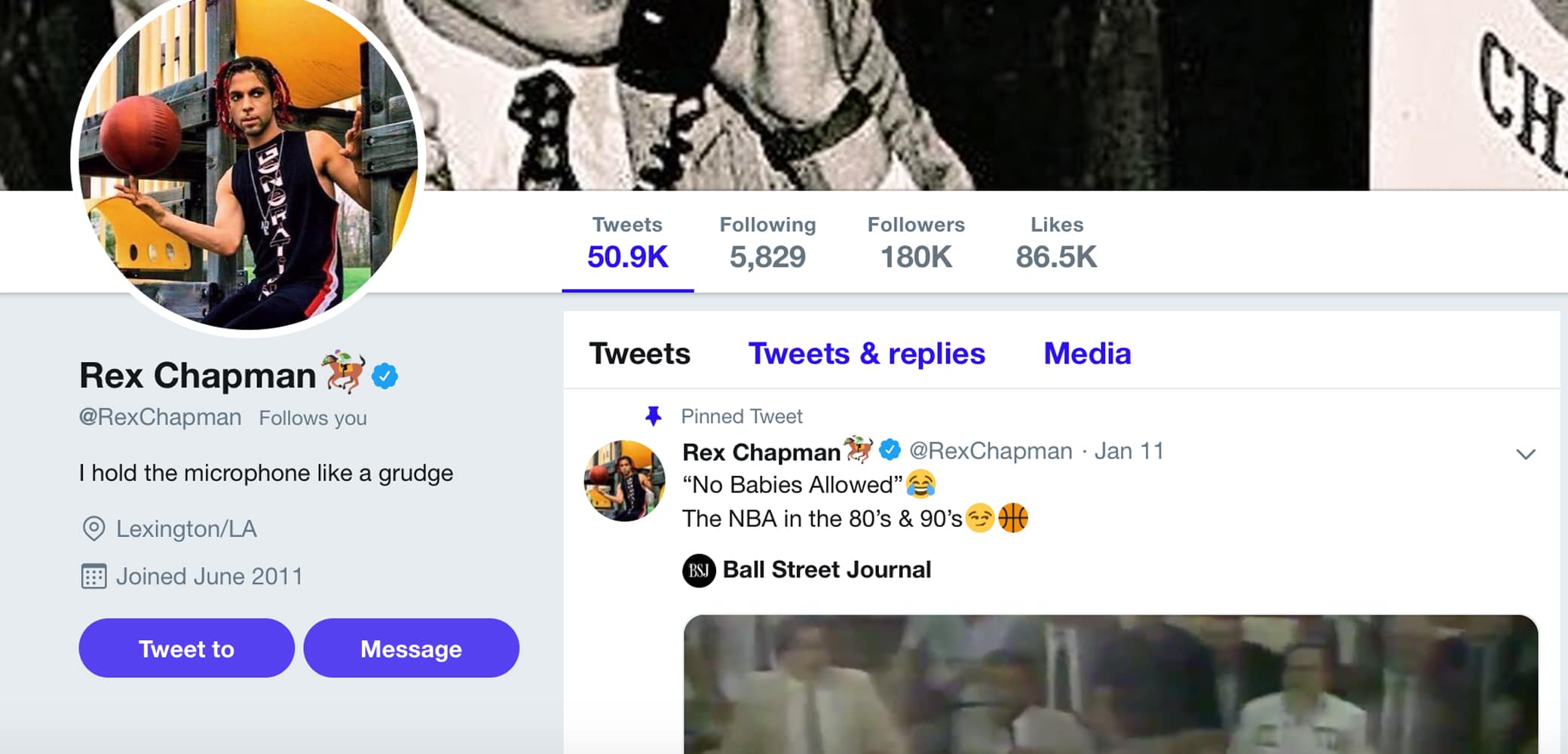 Sports world reacts to Rex Chapman's thirsty tweet