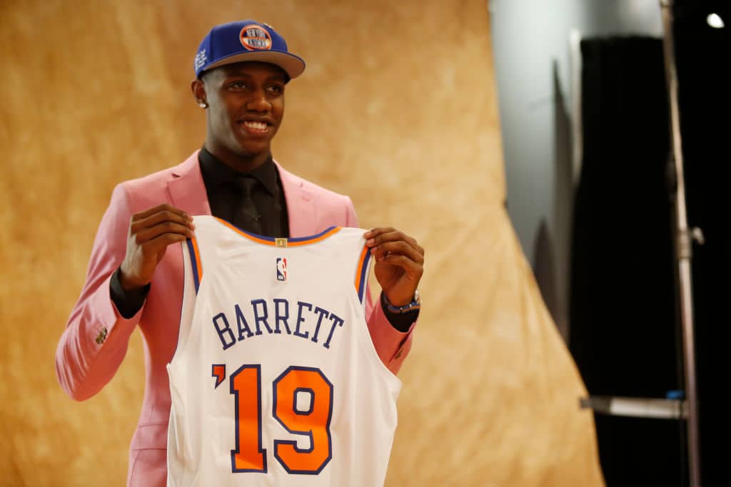 rj barrett knicks uniform