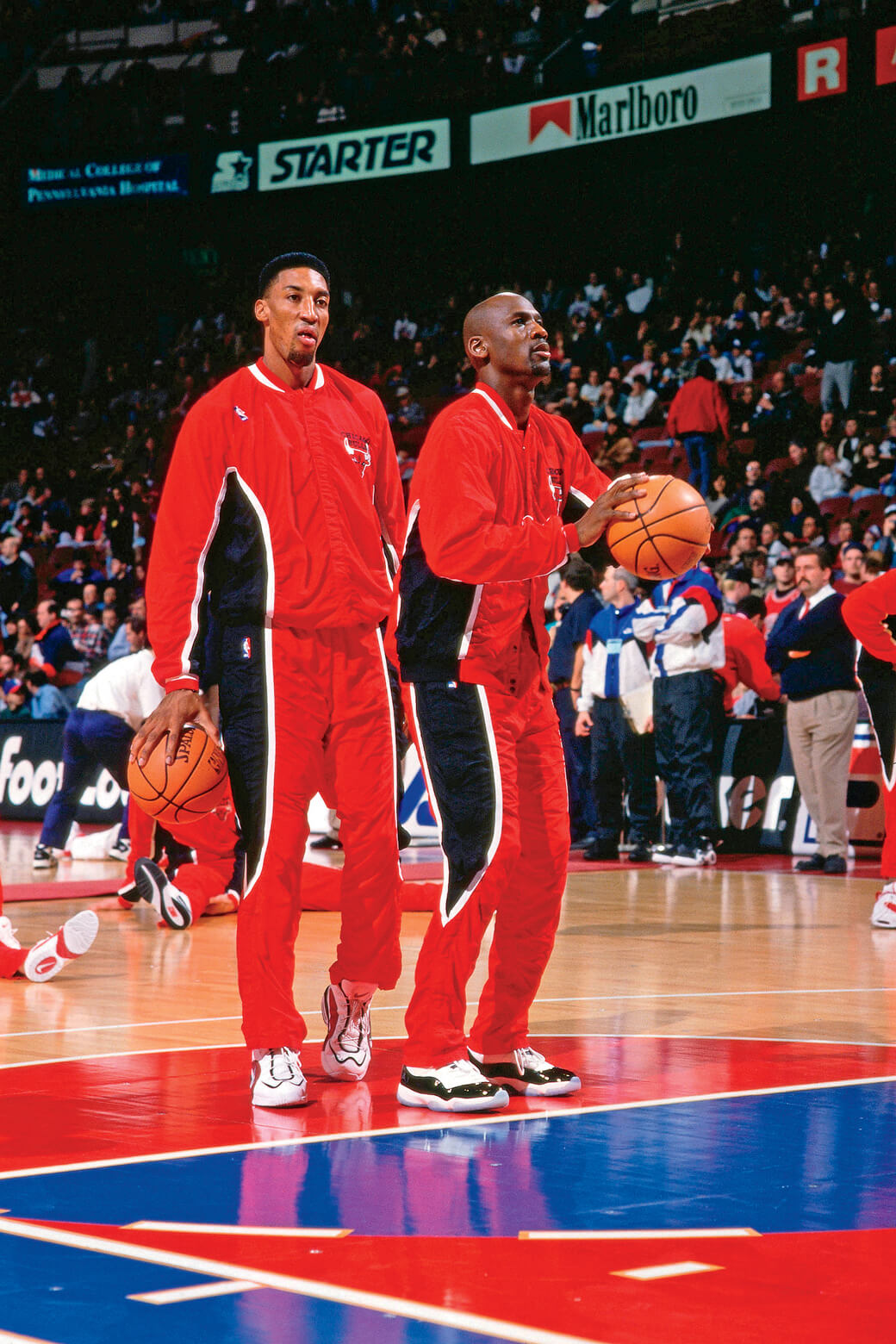 Michael Jordan of the Chicago Bulls jogs up court wearing his  Michael  jordan basketball, Michael jordan pictures, Michael jordan