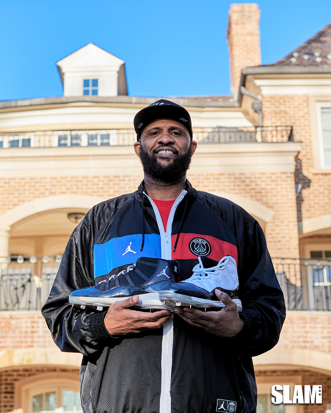 CC Sabathia with the rare Jordan 11 Concord Baseball cleats