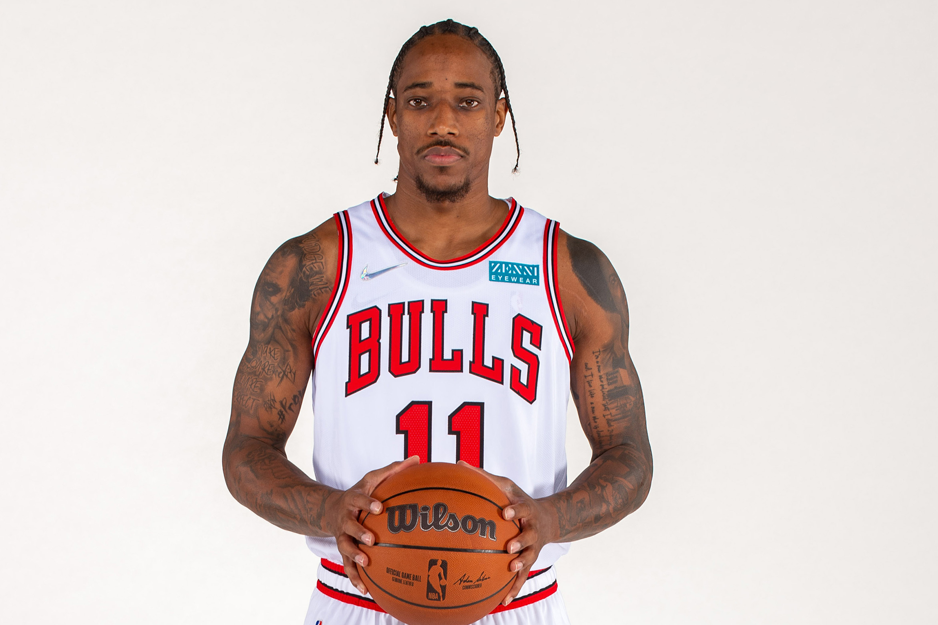 DeMar DeRozan Chicago Bulls Unsigned Red Jersey Shooting Photograph