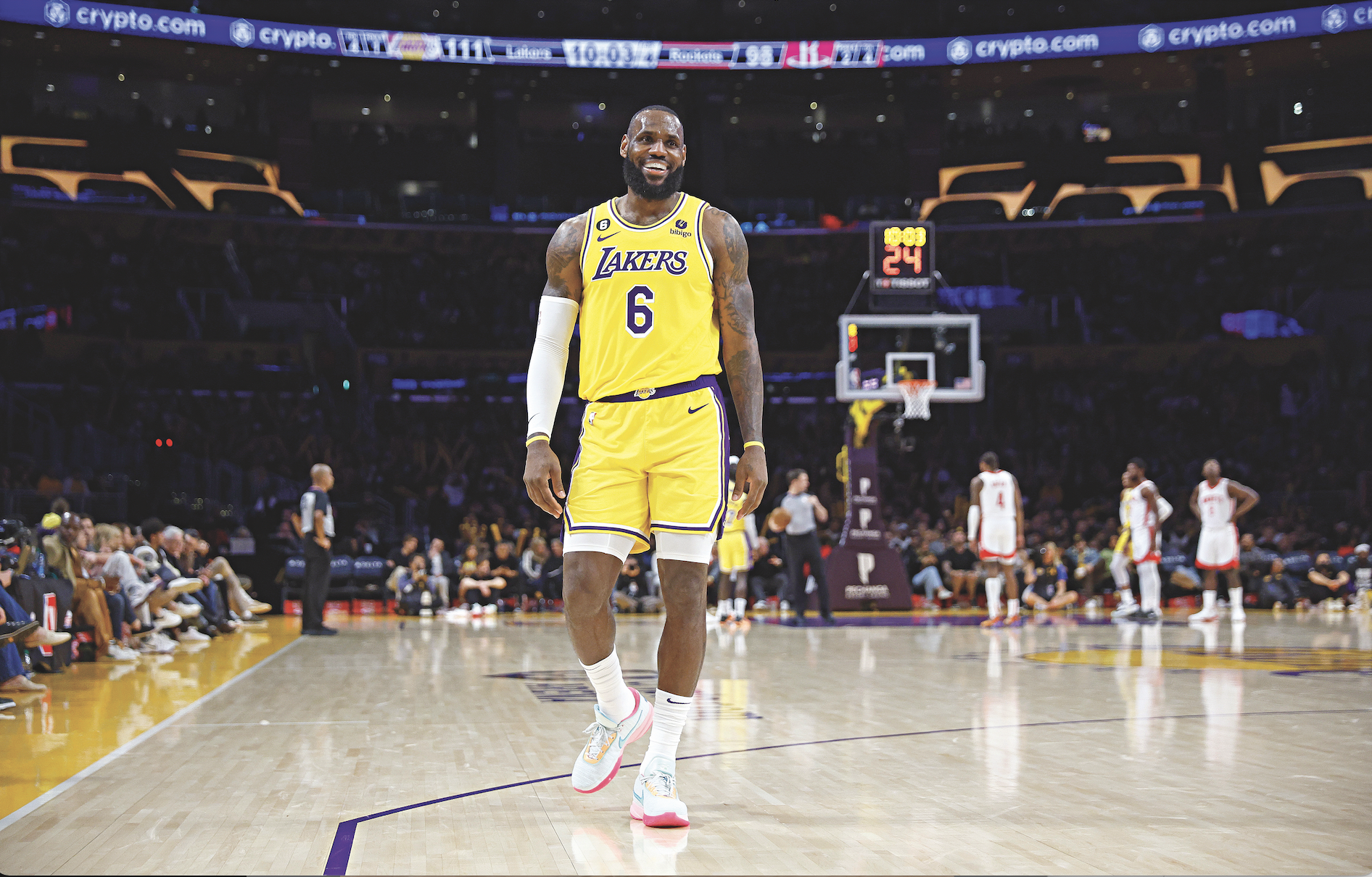 LeBron James Wears Nike LeBron 20 'Lakers' Colorway - Sports