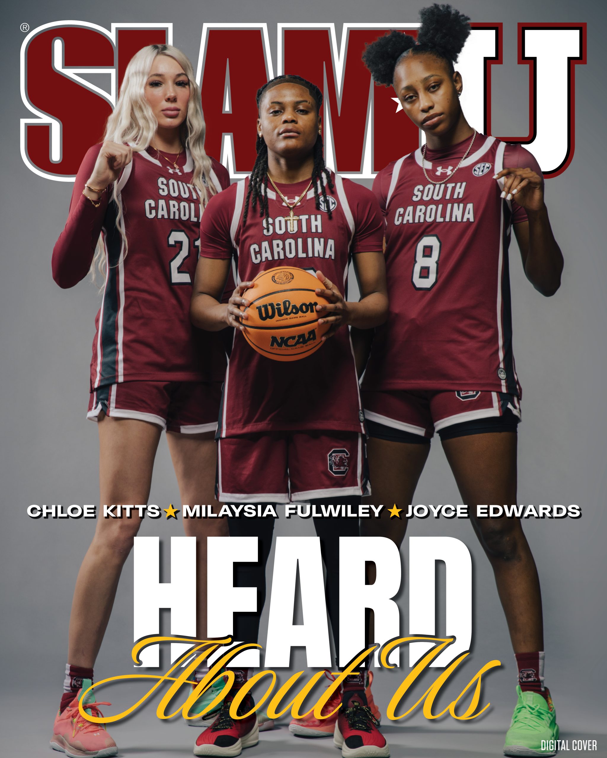 MiLaysia Fulwiley, Chloe Kitts, Joyce Edwards and the South Carolina Gamecocks are DEFYING THE DOUBTERS | SLAMU 8 Digital Cover